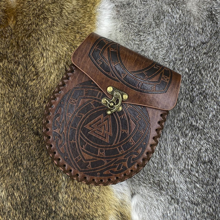WorldNorse Gürteltasche aus Leder im Wikinger-Stil