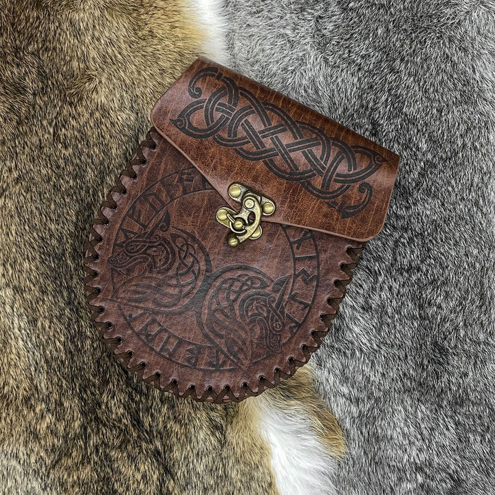 WorldNorse Gürteltasche aus Leder im Wikinger-Stil