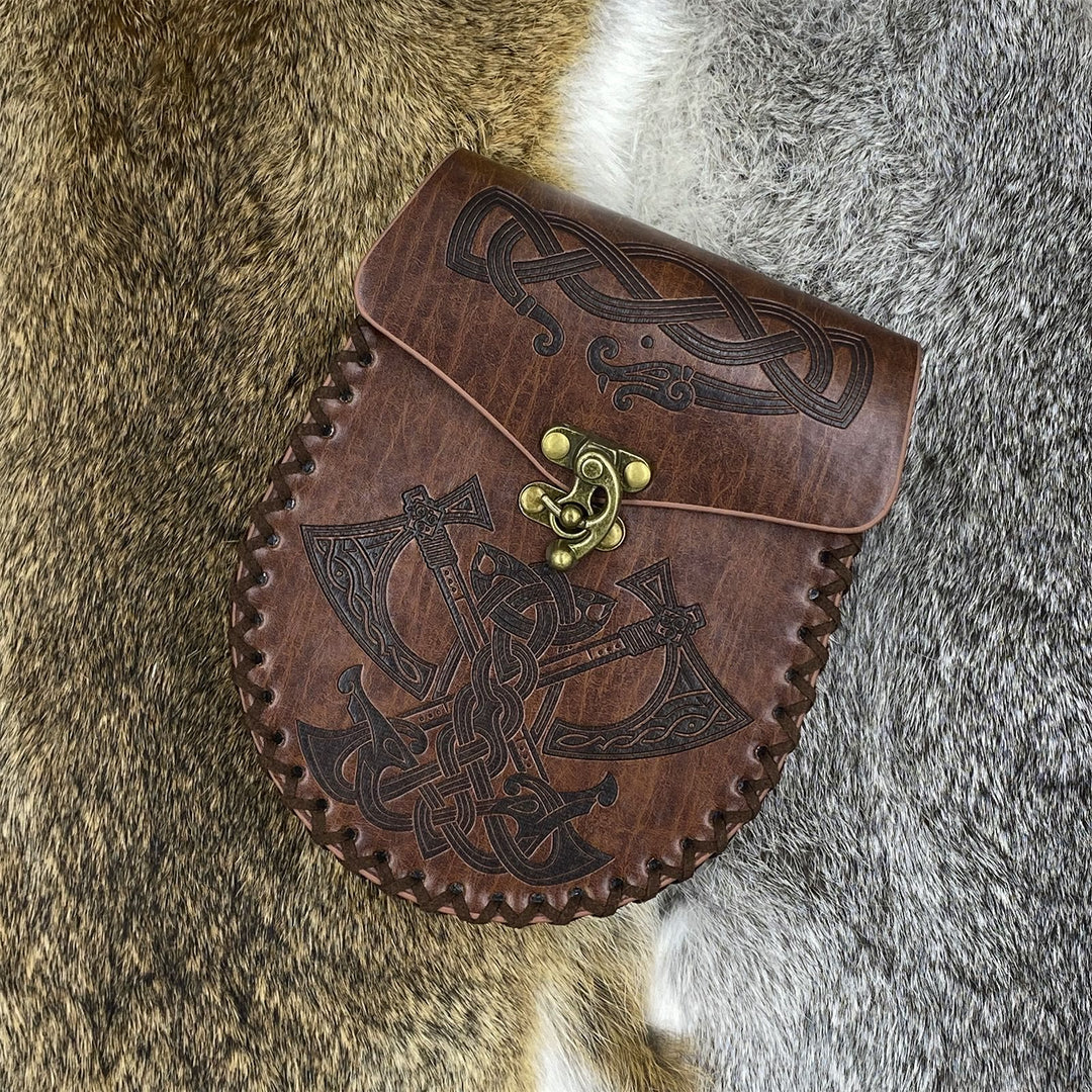 WorldNorse Gürteltasche aus Leder im Wikinger-Stil