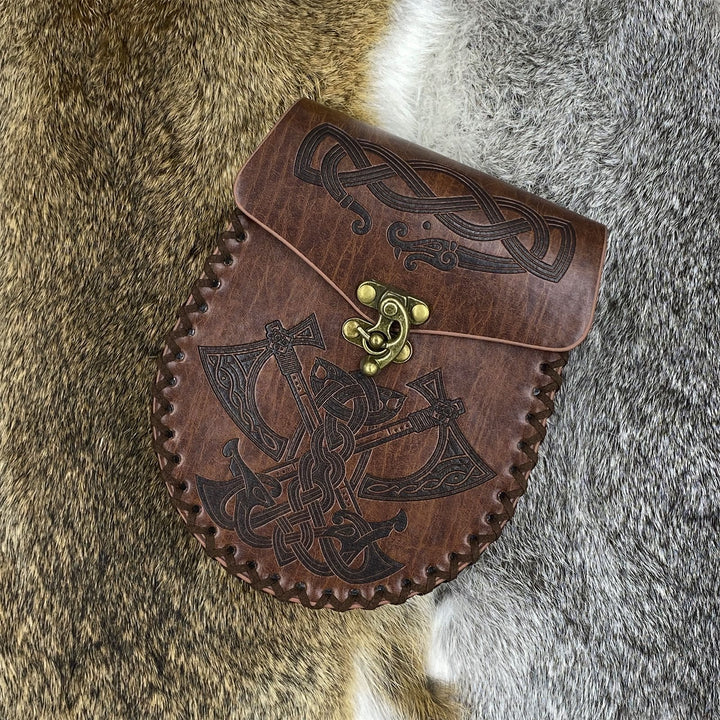 WorldNorse Gürteltasche aus Leder im Wikinger-Stil
