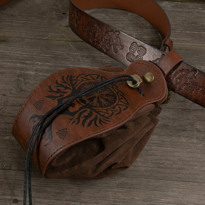 WorldNorse Gürteltasche aus braunem Leder