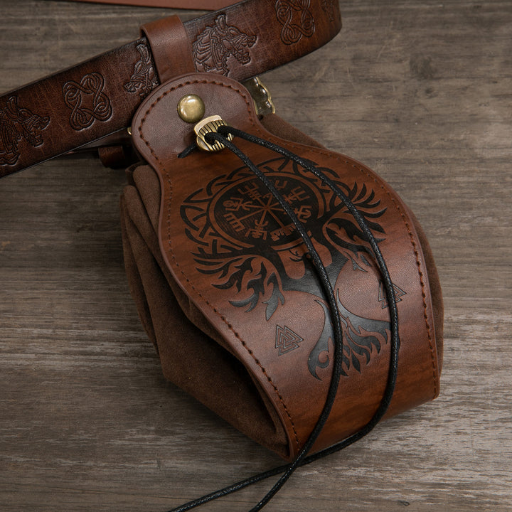 WorldNorse Gürteltasche aus braunem Leder