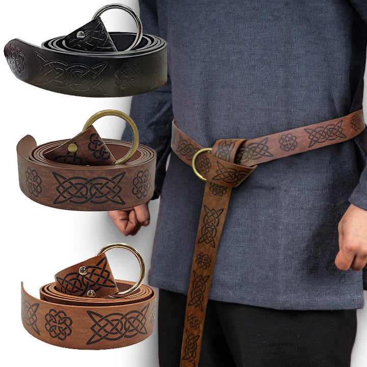 WorldNorse Retro-Ledergürtel mit Keltischer Knoten