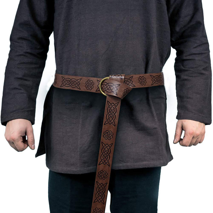 WorldNorse Retro-Ledergürtel mit Keltischer Knoten