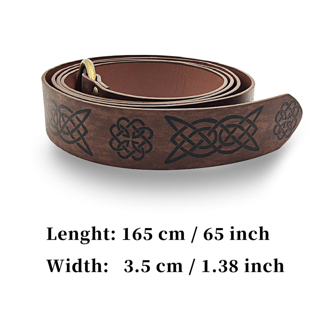 WorldNorse Retro-Ledergürtel mit Keltischer Knoten