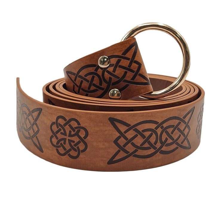 WorldNorse Retro-Ledergürtel mit Keltischer Knoten