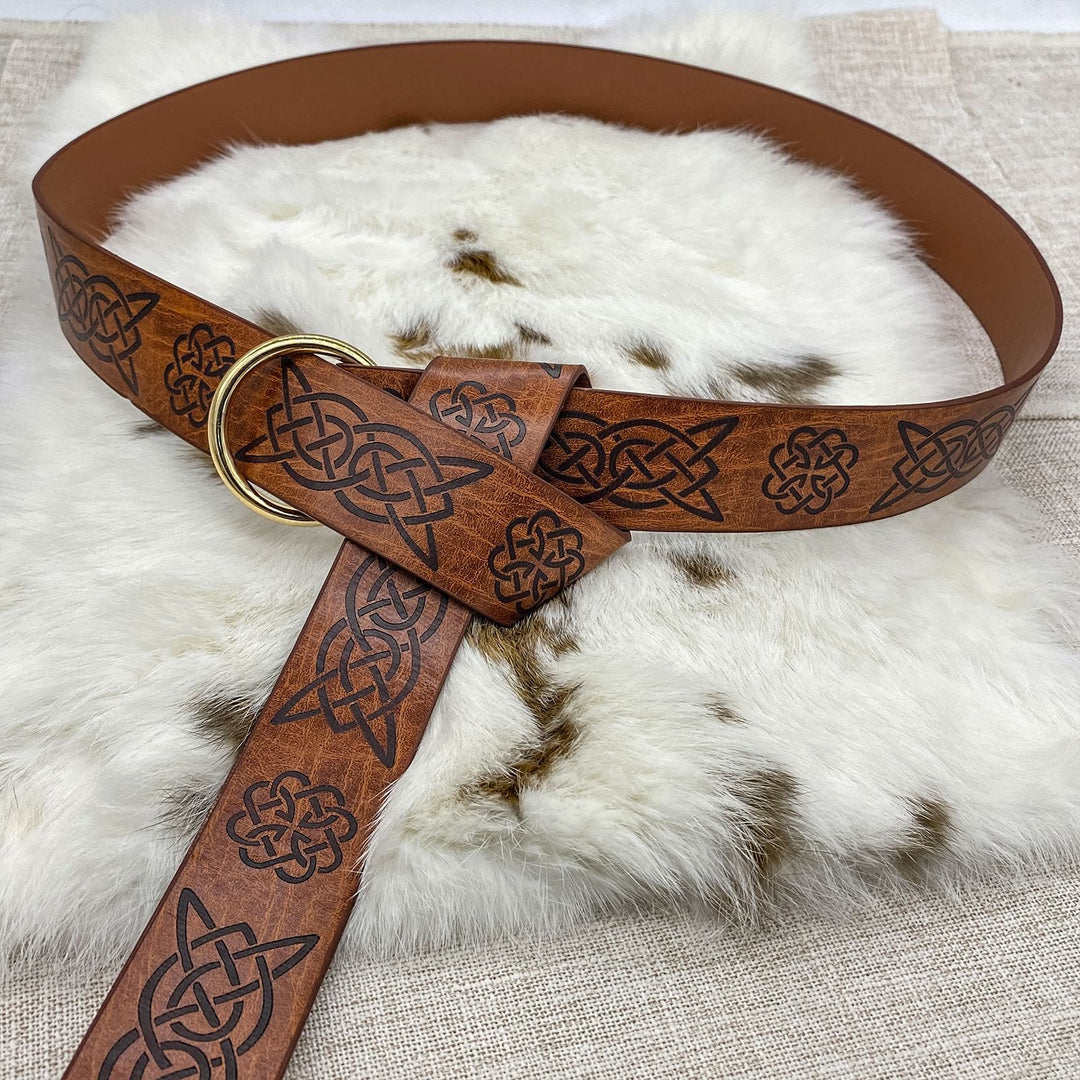 WorldNorse Retro-Ledergürtel mit Keltischer Knoten