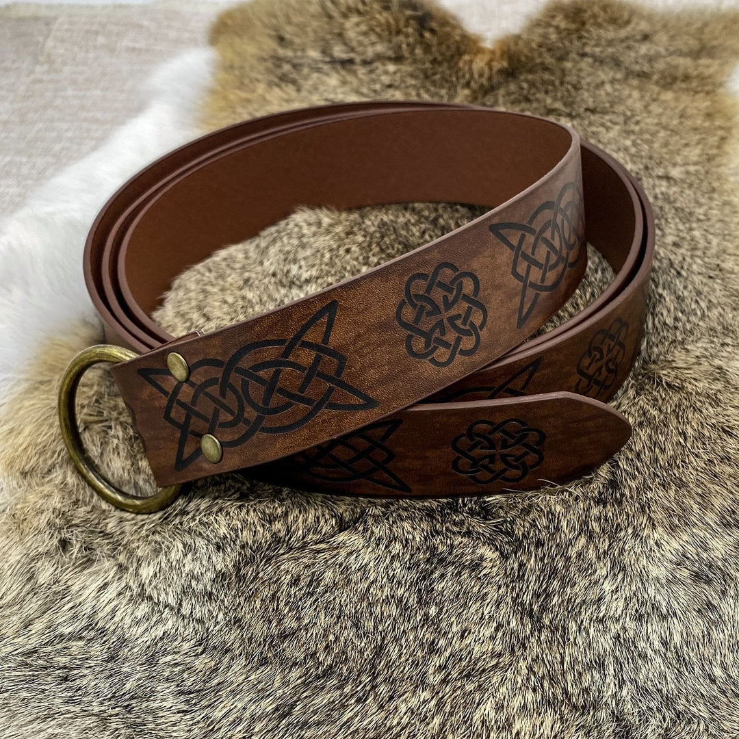 WorldNorse Retro-Ledergürtel mit Keltischer Knoten