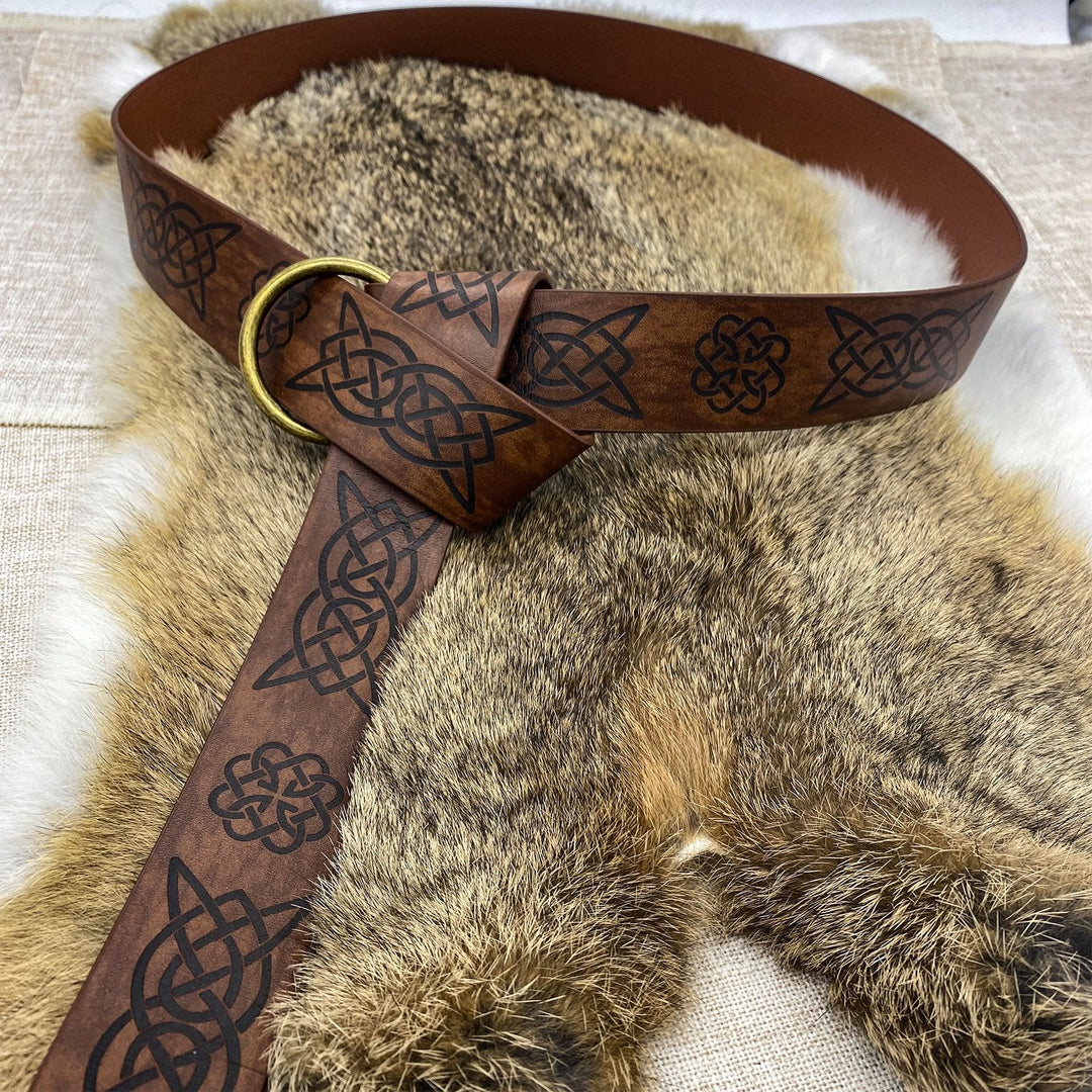 WorldNorse Retro-Ledergürtel mit Keltischer Knoten