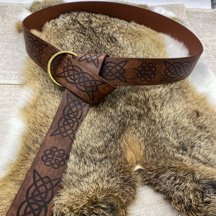 WorldNorse Retro-Ledergürtel mit Keltischer Knoten