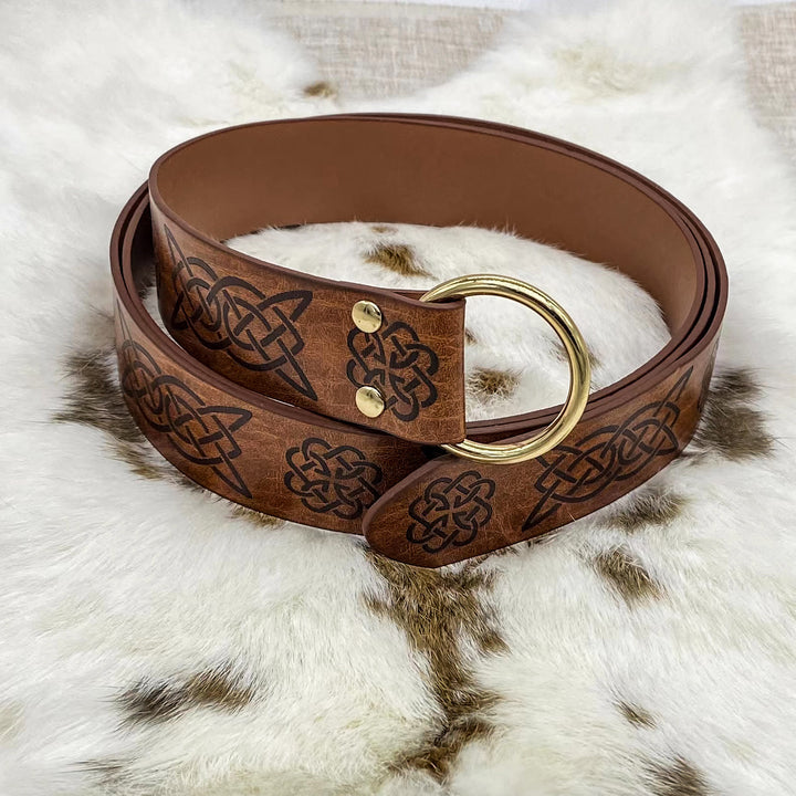 WorldNorse Retro-Ledergürtel mit Keltischer Knoten