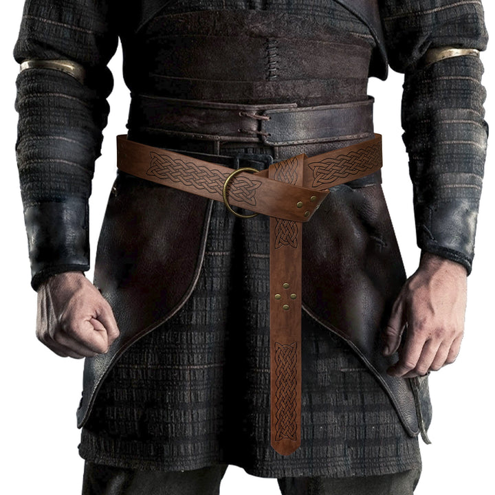 WorldNorse Ledergürtel mit geprägten Nieten