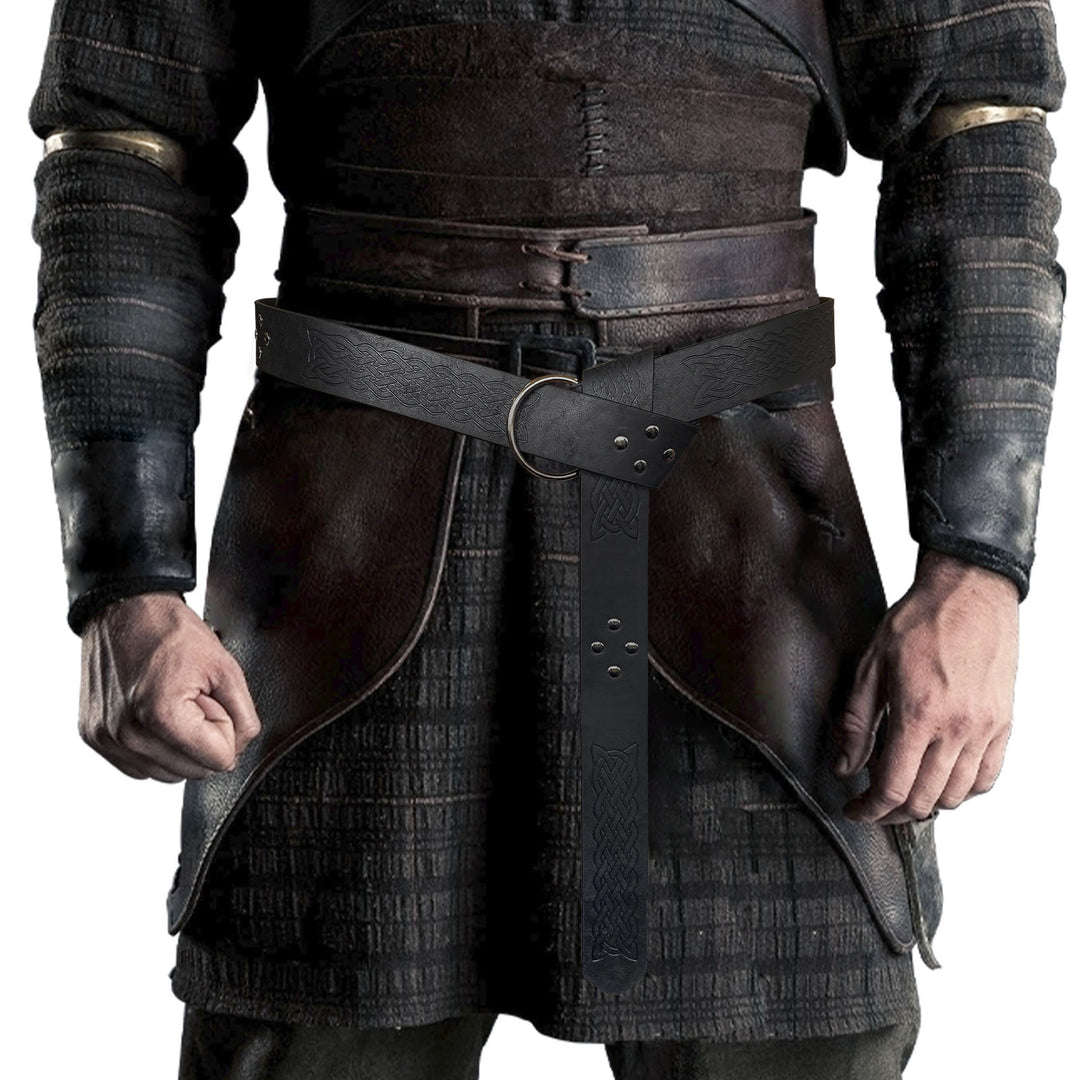 WorldNorse Ledergürtel mit geprägten Nieten