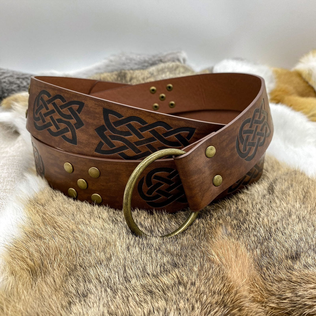 WorldNorse Ledergürtel mit geprägten Nieten