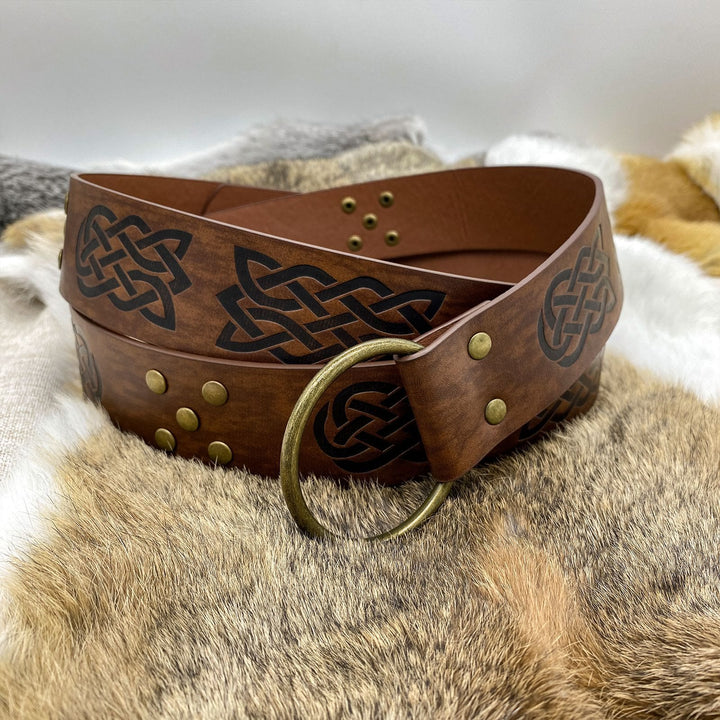 WorldNorse Ledergürtel mit geprägten Nieten