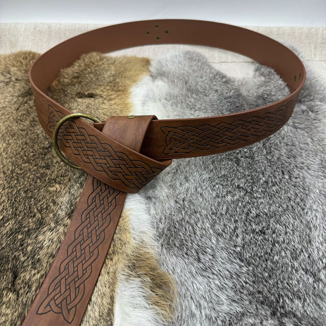WorldNorse Ledergürtel mit geprägten Nieten