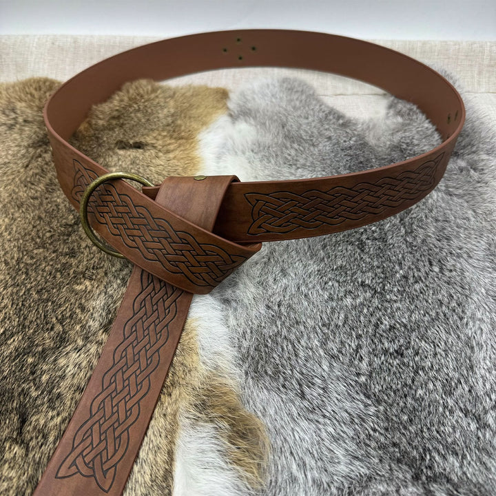 WorldNorse Ledergürtel mit geprägten Nieten