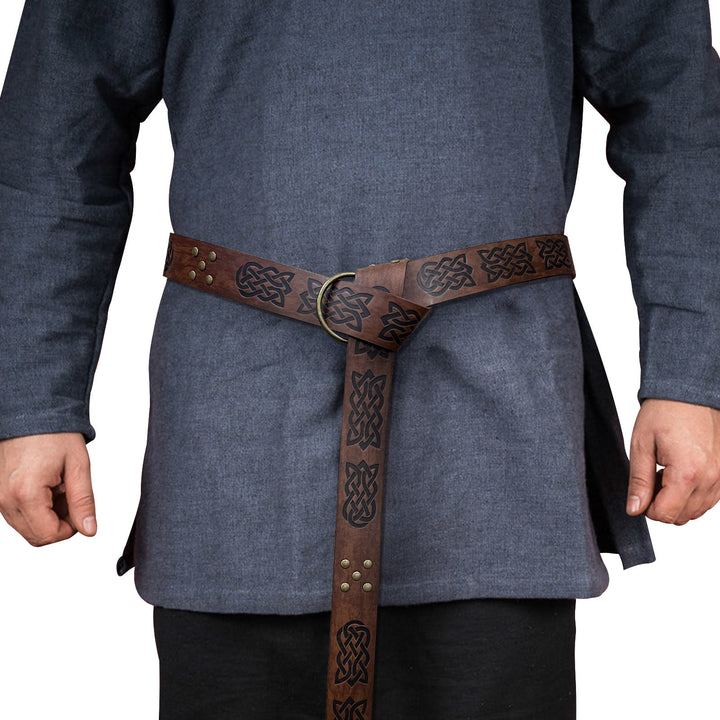 WorldNorse Ledergürtel mit geprägten Nieten