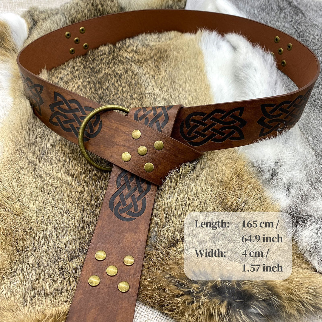 WorldNorse Ledergürtel mit geprägten Nieten