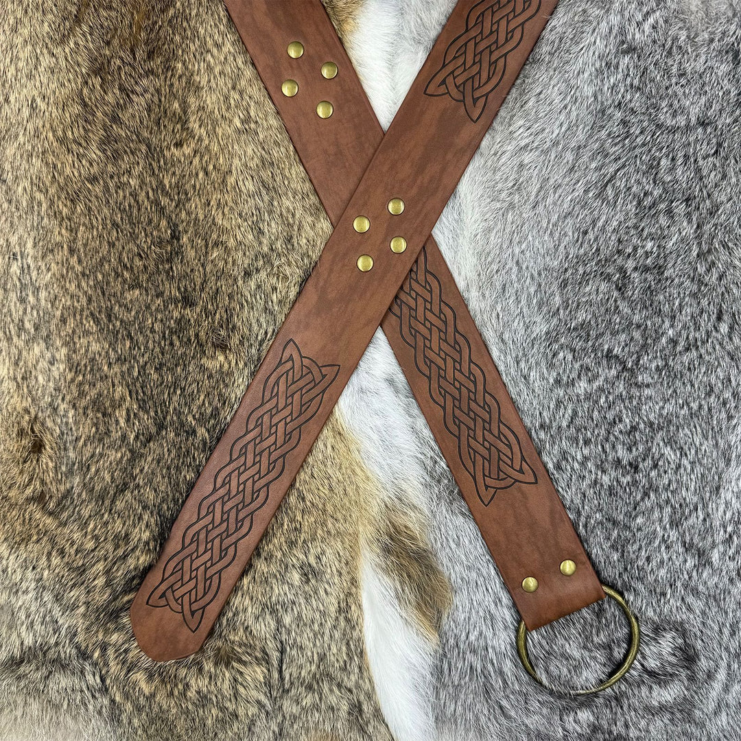 WorldNorse Ledergürtel mit geprägten Nieten