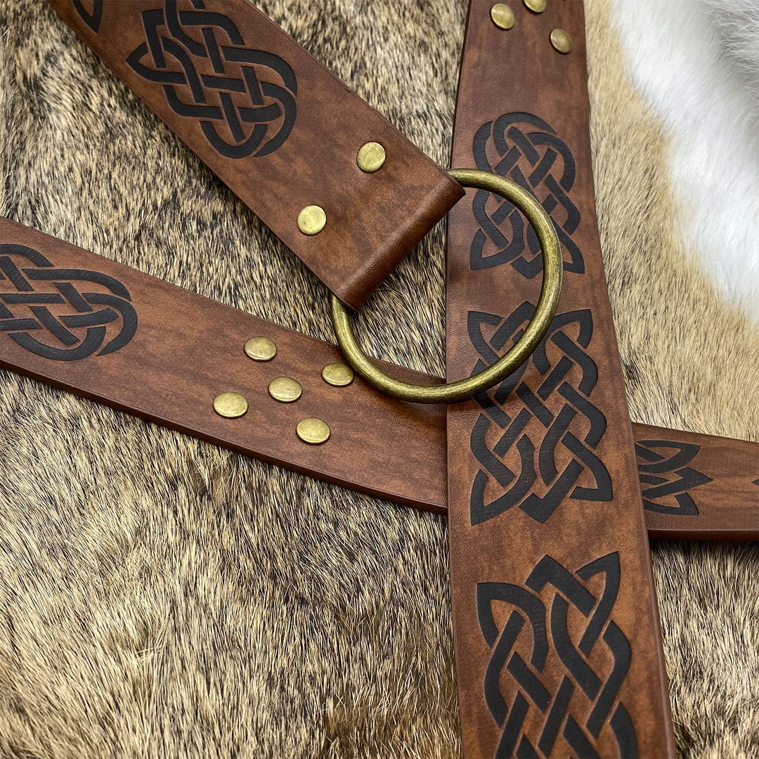 WorldNorse Ledergürtel mit geprägten Nieten
