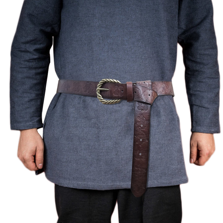 WorldNorse Vintage-Gürtel mit Fenrir Prägung