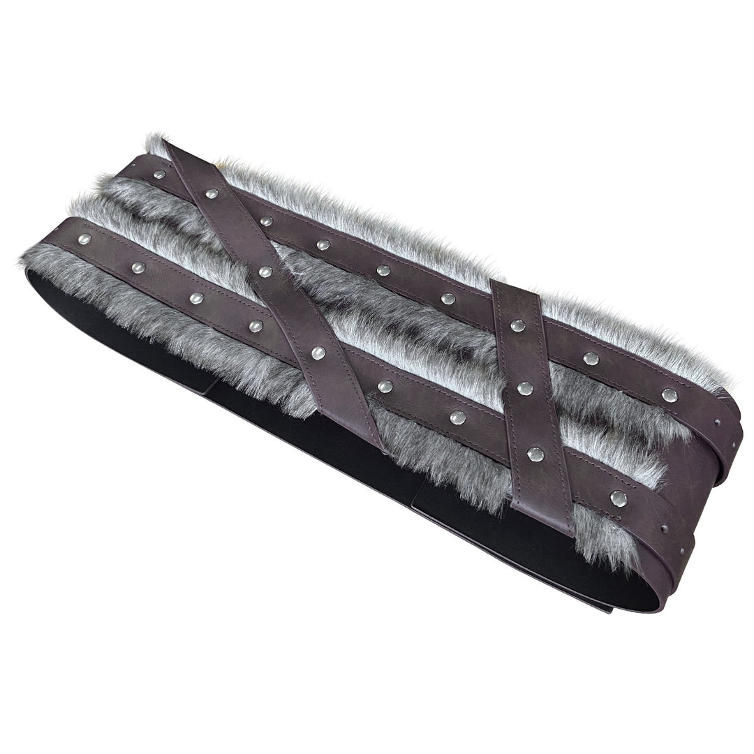 WorldNorse Wikinger-Hüftgürtel mit Pelzfutter und Nieten - image 2