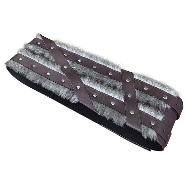 WorldNorse Wikinger-Hüftgürtel mit Pelzfutter und Nieten - image 2