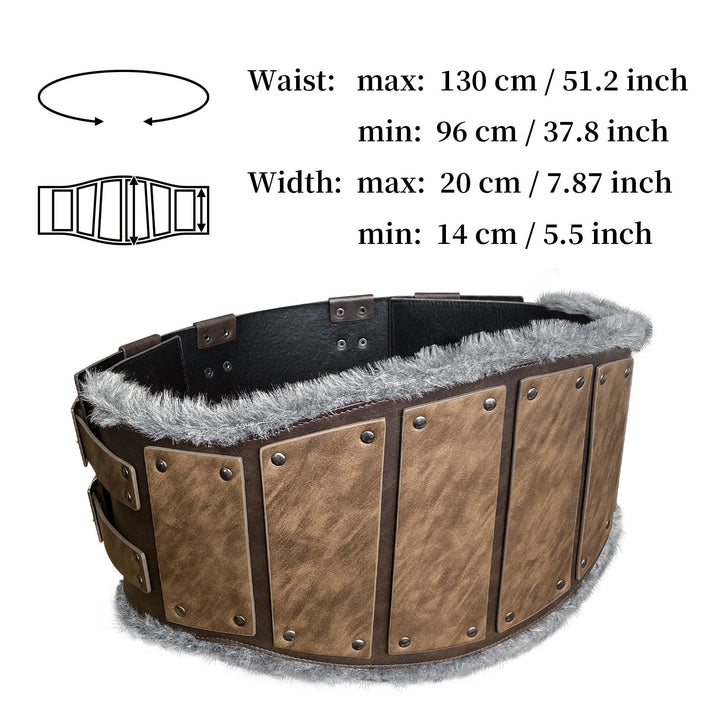 WorldNorse Nordische Rüstung, pelzgefütterter Hüftgurt