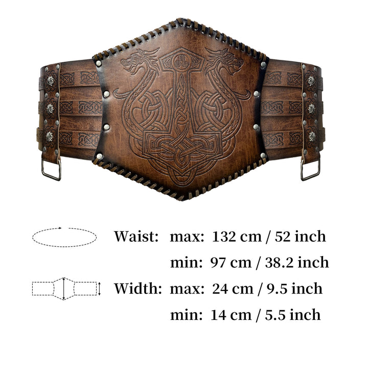 WorldNorse Nordischer Drache Mjölnir Wölfe Keltischer Knoten Gürtel - image 5