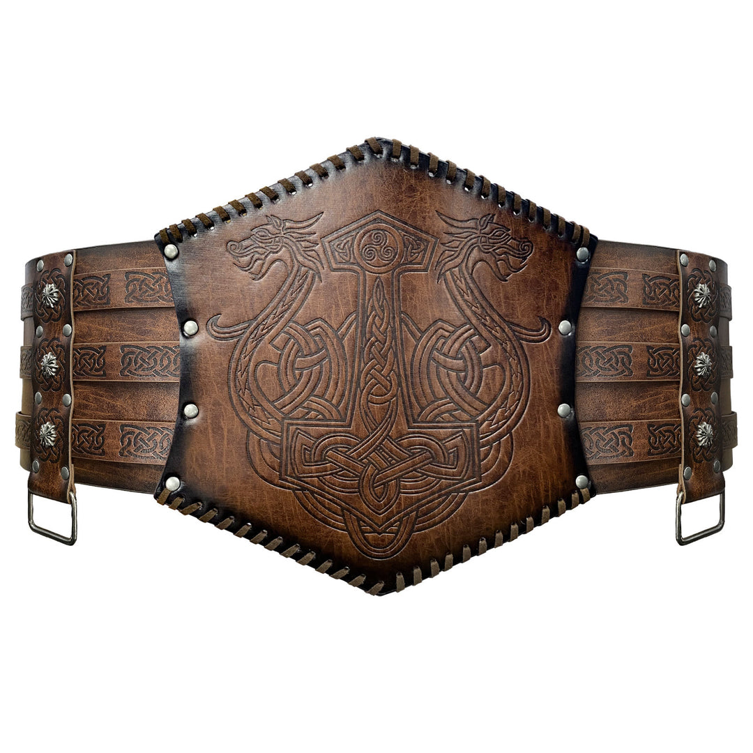 WorldNorse Nordischer Drache Mjölnir Wölfe Keltischer Knoten Gürtel - image 2