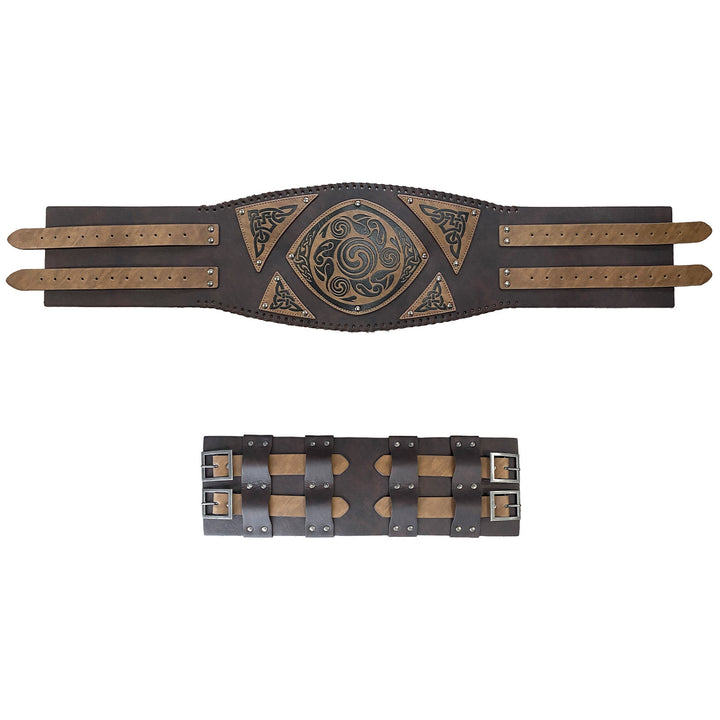 WorldNorse Nordischer Ledergürtel mit Keltischer Knoten