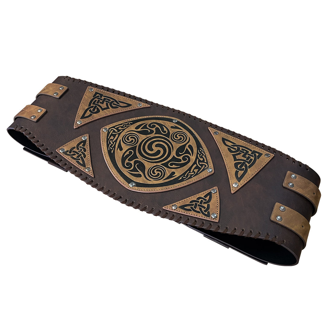 WorldNorse Nordischer Ledergürtel mit Keltischer Knoten