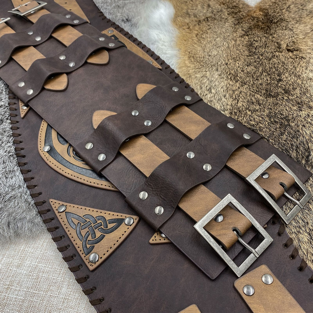 WorldNorse Nordischer Ledergürtel mit Keltischer Knoten