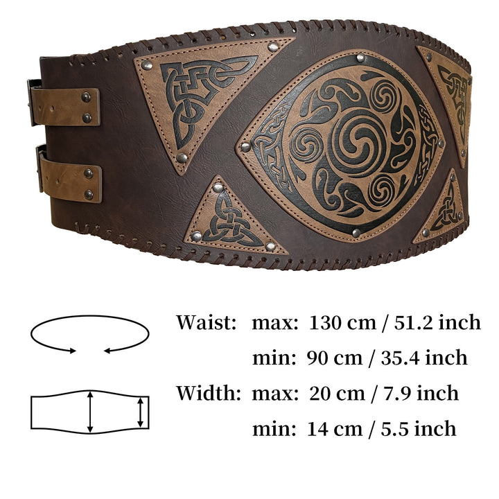 WorldNorse Nordischer Ledergürtel mit Keltischer Knoten