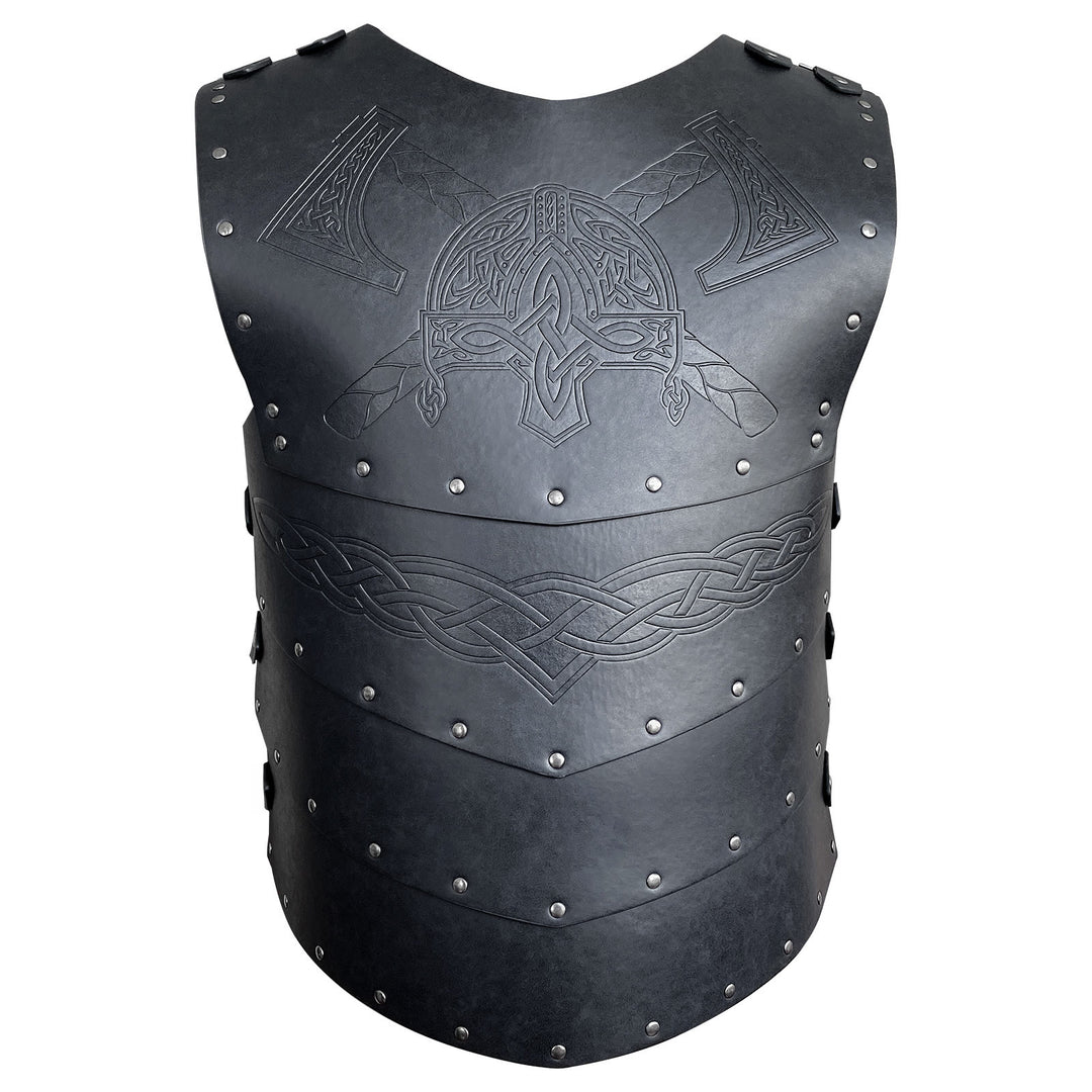 WorldNorse Wikinger Axt Mjölnir Lederweste Brustpanzer