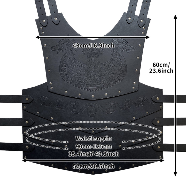 WorldNorse Wikinger Axt Mjölnir Lederweste Brustpanzer