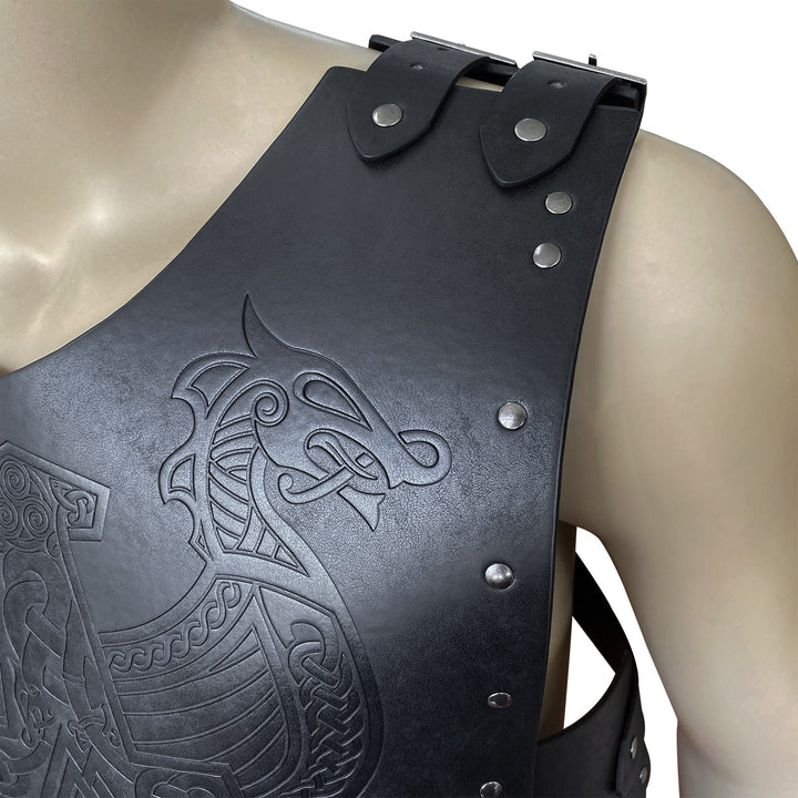 WorldNorse Wikinger Axt Mjölnir Lederweste Brustpanzer