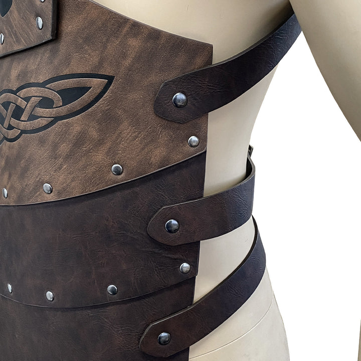 WorldNorse Wikinger Axt Mjölnir Lederweste Brustpanzer