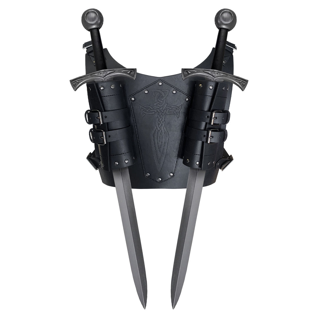WorldNorse Keltischer Knoten Schwertscheide aus Leder mit Rückseite - Schwarz - image 4