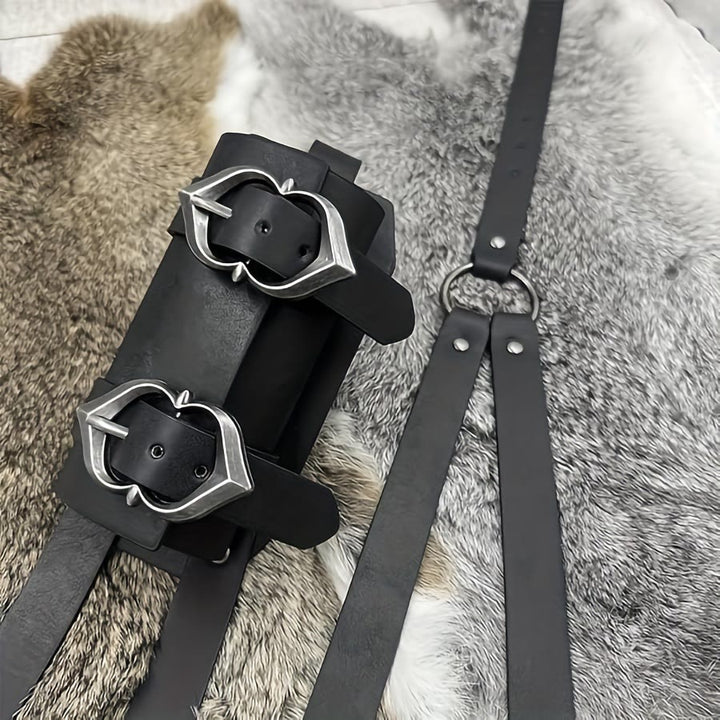 WorldNorse Mittelalterlicher Ritter-Schwerthalter aus Leder