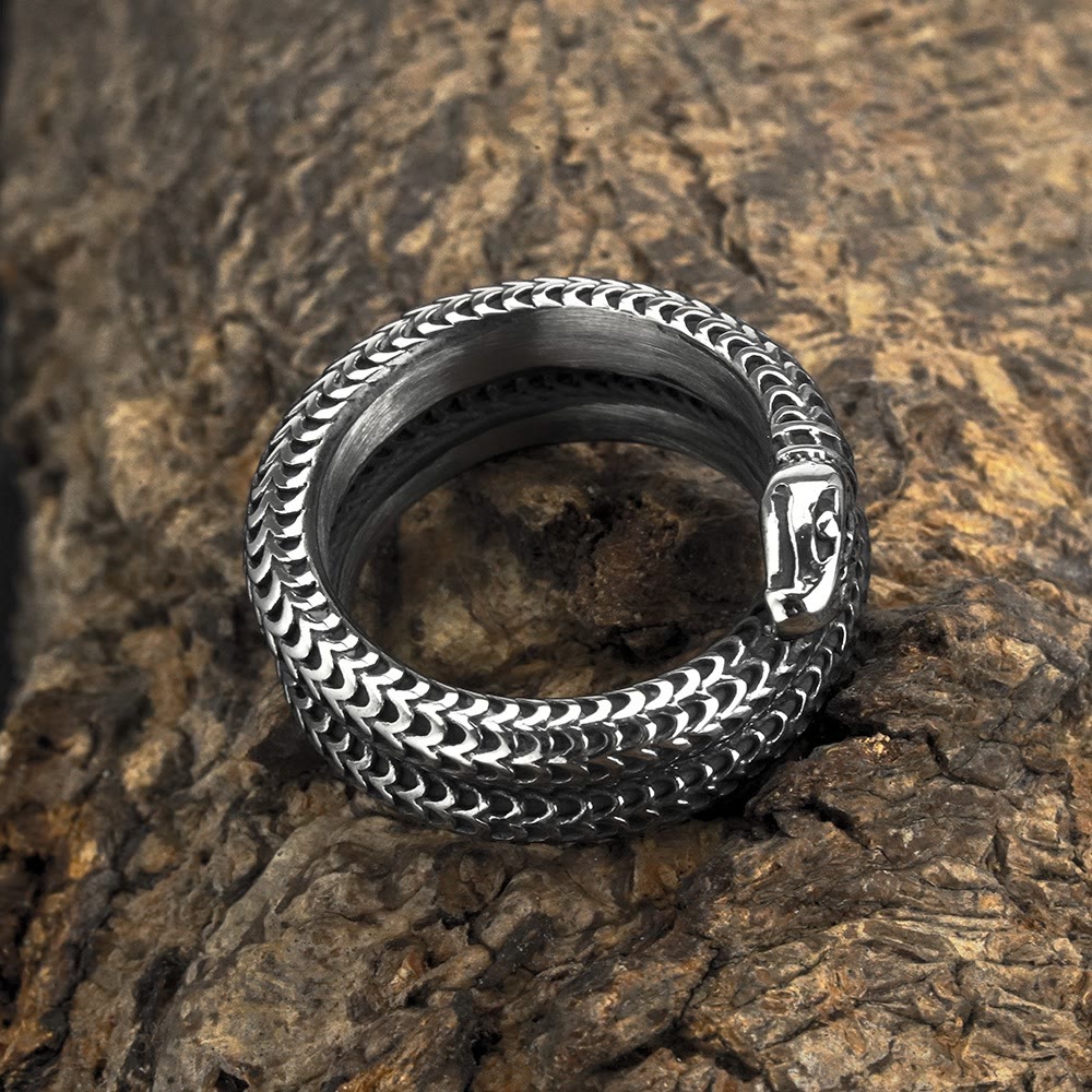 WorldNorse Schlangenkönig Spiralring aus Titanstahl