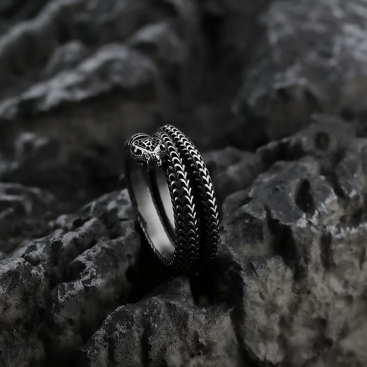 WorldNorse Schlangenkönig Spiralring aus Titanstahl - image 5