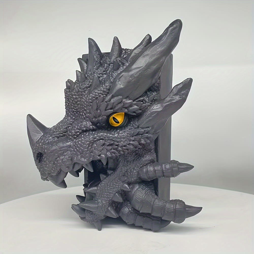 WorldNorse Dekorative Buchstütze mit Drachenmotiv aus Kunstharz - image 1