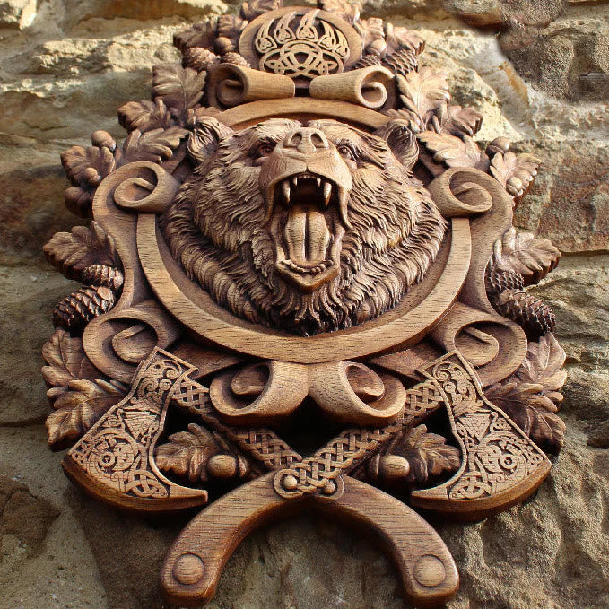 WorldNorse Wikinger Bär -Schnitzerei-Wanddekoration