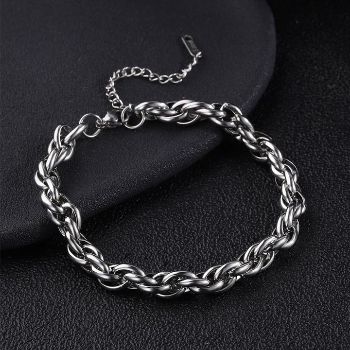 WorldNorse – Gedrehtes Kettenarmband aus Stahl