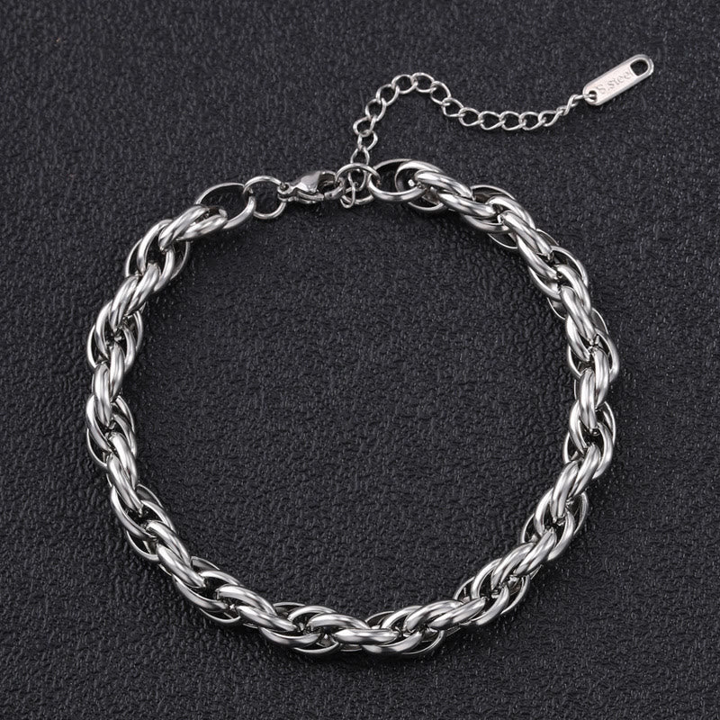WorldNorse – Gedrehtes Kettenarmband aus Stahl