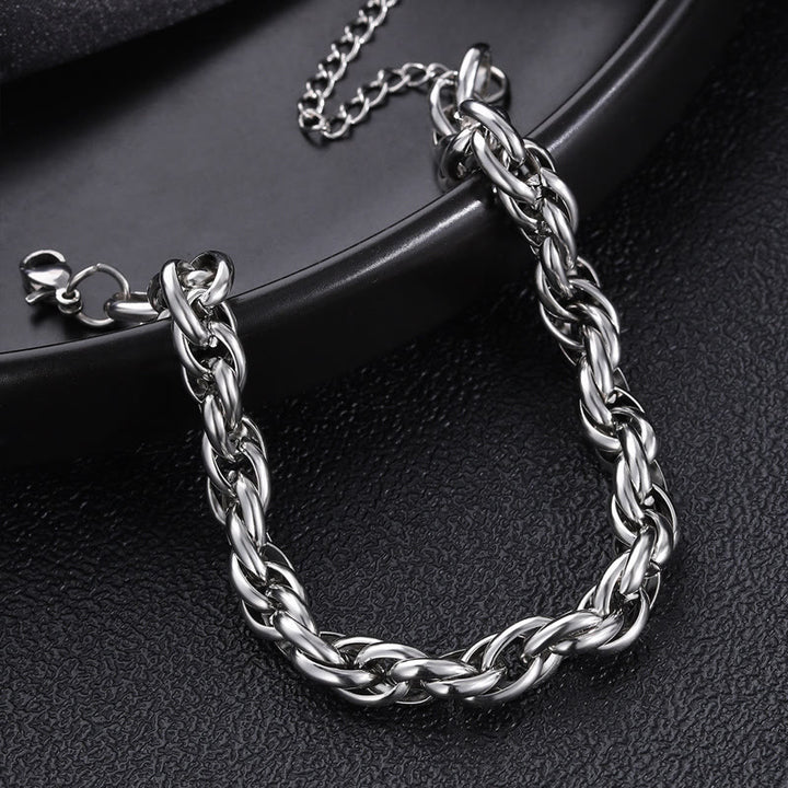 WorldNorse – Gedrehtes Kettenarmband aus Stahl