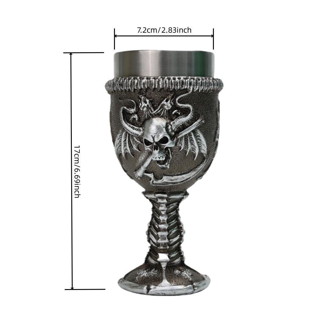 WorldNorse Totenkopf Skelett Sichel Kelch
