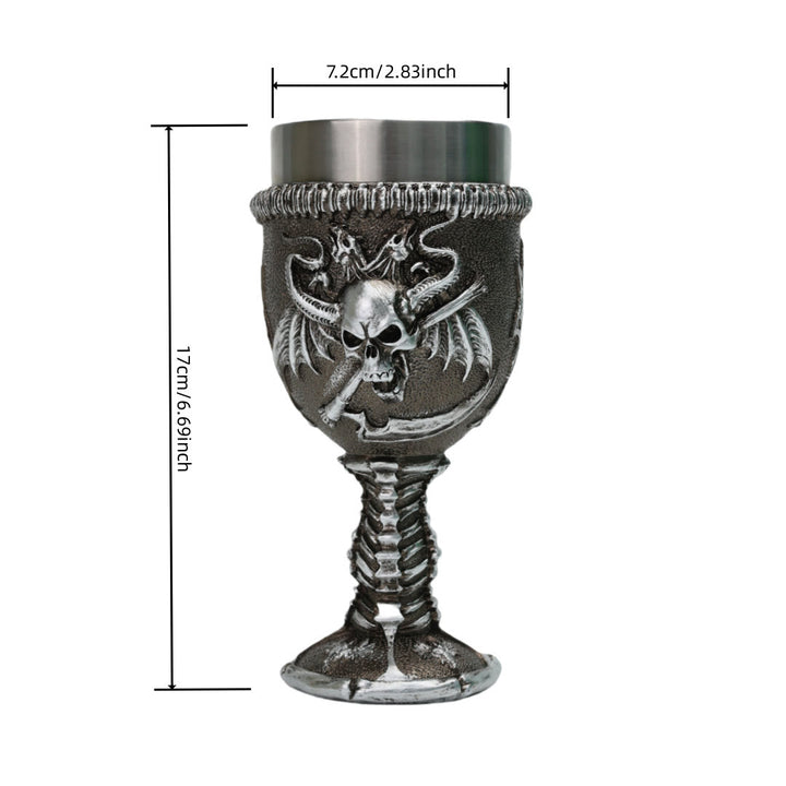 WorldNorse Totenkopf Skelett Sichel Kelch